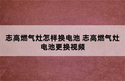 志高燃气灶怎样换电池 志高燃气灶电池更换视频